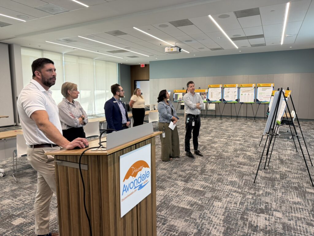 Group of people presenting at public outreach event at Avondale Visitor Center.
